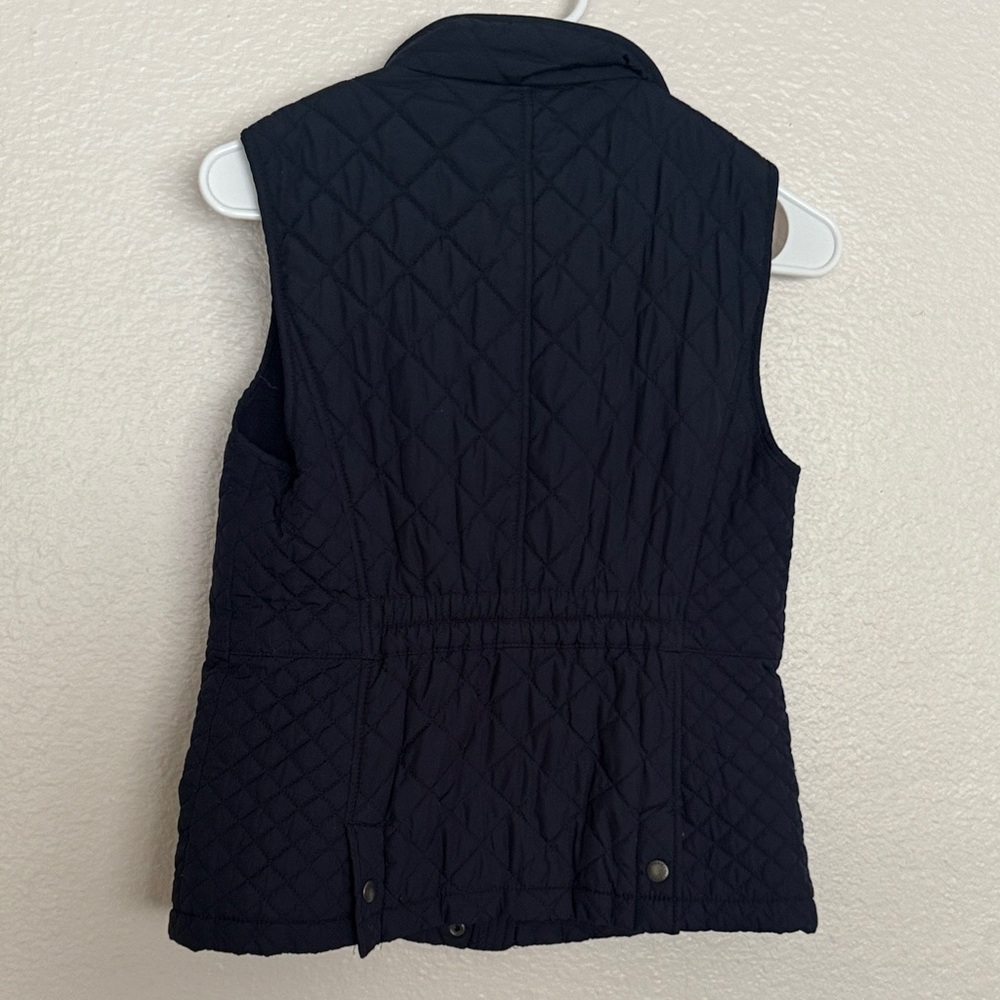 Talbots Women's Dark blue Quilted riding Vest pockets petite small - Picture 8 of 10